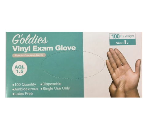 Goldies Clear Vinyl Powder Free Gloves